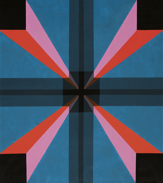 Sirje Runge. Geomeetria VIII. 1976. Õli. Zimmerli Kunstimuuseum, Rutgers ‒ Norton ja Nancy Dodge'i Nõukogude Liidu nonkonformistliku kunsti kogu