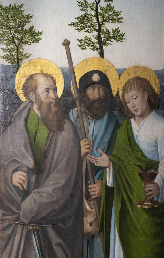 Püha hõimkonna altariretaabel. Detail. Michel Sittowi töökoda Tallinnas. U 1510–1520. Bollnäsi kogudus, Rootsi Kirik